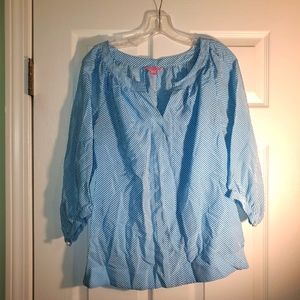 NWOT Lilly Pulitzer Silk Blue and White Stripe Blouse  Sz S
